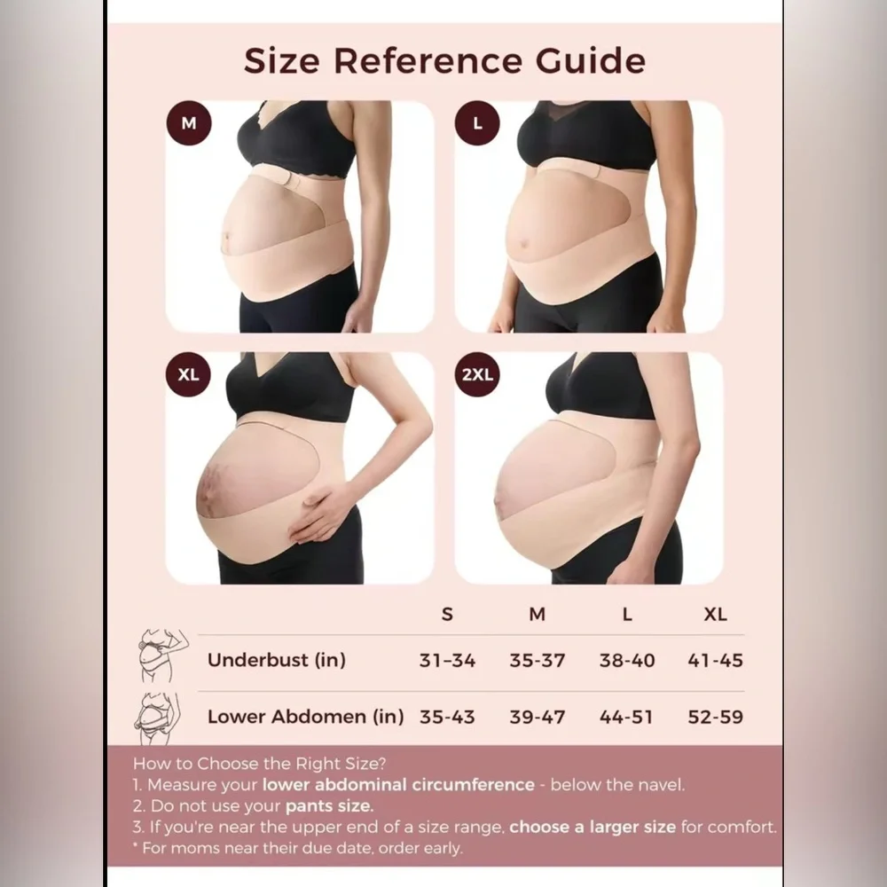 MomCozy Pregnancy Belly Band Pink L - Picture 7 of 12